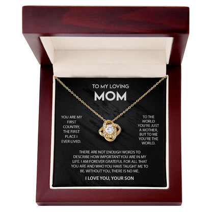 My Loving Mom| You're The World - Love Knot Necklace